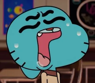 😪 Gumball Watterson The Amazing World of Gumball kartun, hewan, kucing, terkejut, biru telegram sticker