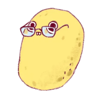 🤓 картофель, очки, мультфильм, еда, милый telegram sticker