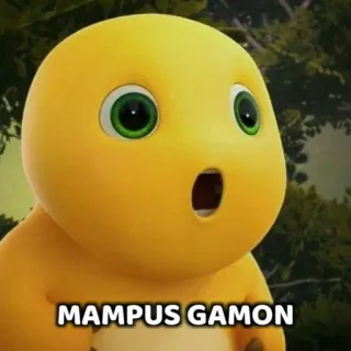 🥺 MAMPUS GAMON dinozaur, kreskówka, żółty, niespodzianka, gamon telegram sticker