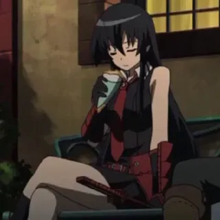 🍦 Akame Akame ga Kill! Аниме, Девушка, Меч, Акаме, Akame ga Kill, Персонаж telegram sticker