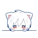 👀 cat, anime, kawaii, sticker, cute telegram sticker