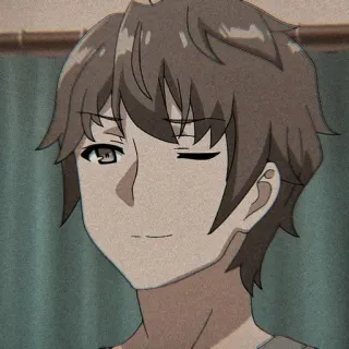 🏮 Sakuta Azusagawa Rascal Does Not Dream of Bunny Girl Senpai Anime, Sakuta, Occhiolino, Personaggio telegram sticker