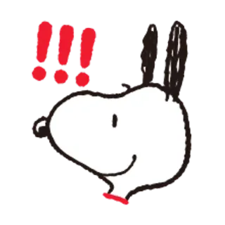 🐧 Snoopy スヌーピー, 漫画, コミック, 感嘆符 telegram sticker