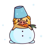 ☃️ desenho animado, boneco de neve, inverno, fofo, cenoura, ilustração, feriado telegram sticker