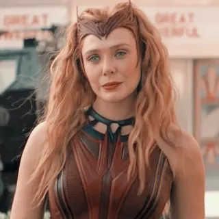 ☕️ Wanda Maximoff Feiticeira Escarlate, Marvel, Vingadores, Super-herói, Elizabeth Olsen telegram sticker