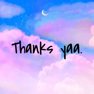 🍭 Thanks yaa. облака, небо, луна, спасибо whatsapp sticker