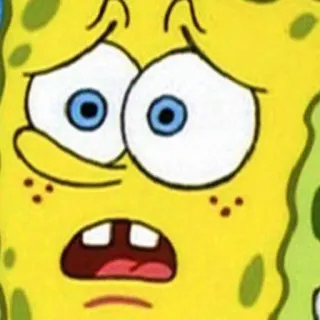 😧 Spongebob cartoon, spongebob, face, sad, expression telegram sticker