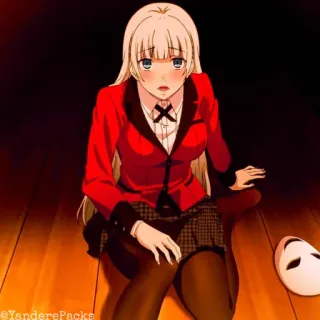 🥢 anime, girl, kakegurui, mary saotome whatsapp sticker