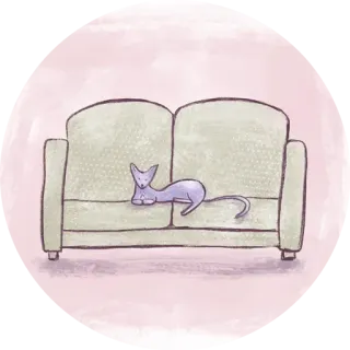 😸 gato, sofá, sofá, animal, animal de estimação, animal doméstico, ilustração whatsapp sticker