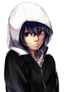 🙂 anime, boy, hoodie, manga, portrait telegram sticker