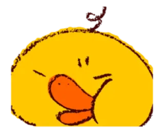 😐 pato, amarillo, lindo, dibujos animados, animal, pájaro telegram sticker