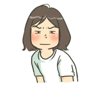 😒 짜증, 여자, 만화, 초상화, 표정 whatsapp sticker