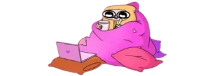 💧 sleepy, coffee, blanket, laptop, heart whatsapp sticker