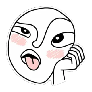 🥴 wajah, ekspresi, lidah, emoji, kartun whatsapp sticker