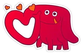 💖 elephant, heart, love, cartoon, animal, cute whatsapp sticker