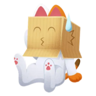 🙃 gato, caixa, fofo, adesivo, kawaii, papelão, animal whatsapp sticker