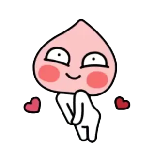 😍 pêssego, fofo, emoji, corações, desenho animado telegram sticker