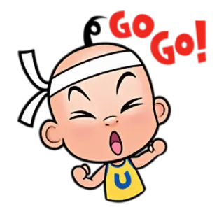 💪 GO GO! dessin animé, motivation, excité, détermination, encouragement telegram sticker