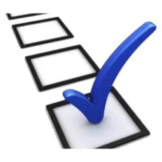 💟 checklist, vinkje, markering, blauw, vakjes telegram sticker