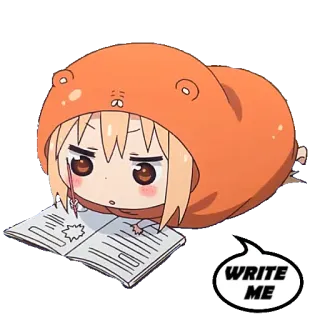 ✍️ WRITE ME animé, écriture, mignon, dessin animé, chibi whatsapp sticker