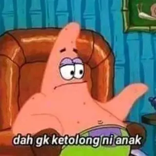 😊 Patrick Star Spongebob Squarepants dah gk ketolong ni anak patrick étoile, bob l'éponge, triste, dessin animé whatsapp sticker