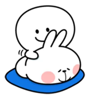 😌 Cartoon, Hase, Süß, Illustration, Sticker, Tier whatsapp sticker