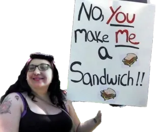 👨‍🌾 No, you make me a Sandwich!! sandwich, humor, meme, food telegram sticker