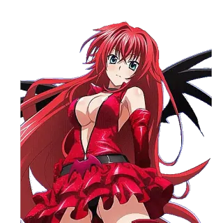 👺 Rias Gremory High School DxD Anime, Cabelo ruivo, Fantasia, Demônio, Feminino, Sexy telegram sticker