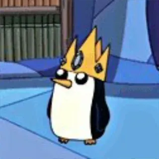 👑 Ice King Adventure Time penguin, crown, cartoon, animated, adventure time, ice king, gunter telegram sticker