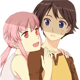 ❤ Anime, Koppel, Vrienden, Personages, Illustratie whatsapp sticker