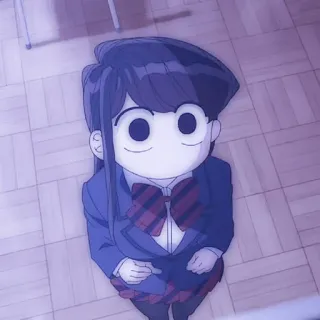 ☂️ Komi Shouko Komi Can't Communicate Anime, Komi Can't Communicate, Komi Shouko, Uniforme escolar, Ojos grandes, Cute, Manga telegram sticker