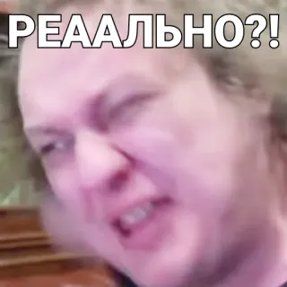 🙁 РЕААЛЬНО?! Meme, Ausdruck, Gesicht, Russisch, Frage telegram sticker