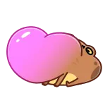 😍 rana, gomma da masticare, carino, animale, cartone animato whatsapp sticker