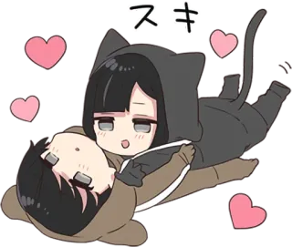 🤗 スキ Anime, Tình yêu, Mèo, Kawaii, Dễ thương, Trái tim telegram sticker