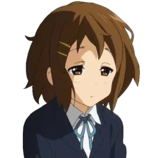 😞 Yui Hirasawa K-On! anime, girl, cartoon, k-on, yui hirasawa telegram sticker