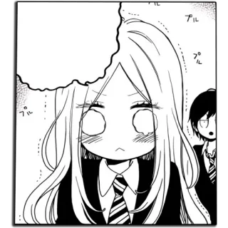 😖 Manga, Anime, Dessin animé, Fille, Uniforme scolaire, Mignon, Kawaii telegram sticker