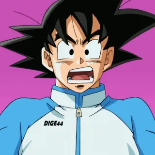 😧 Goku Dragon Ball DIGE44 animé, Goku, Dragon Ball, dessin animé, choqué, surpris telegram sticker