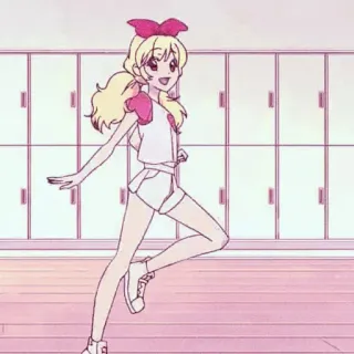 🍓 gadis anime, berlari, kartun, ruang ganti, kawaii, imut telegram sticker