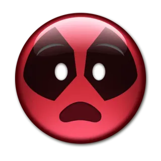 😧 emoji, sad, red, face telegram sticker