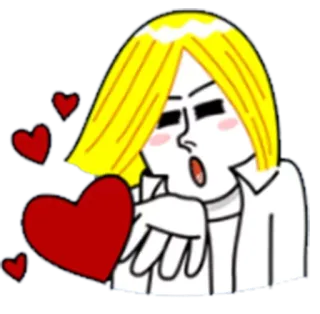😘 漫画, 投げキッス, 愛, ハート, 愛情 telegram sticker