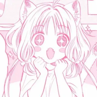 🎀 anime, manga, cat girl, kawaii, sparkly, cute telegram sticker