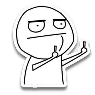 👊 Meme, Dedo corazón, Gesto ofensivo, Dibujo animado, Trollface, Monigote whatsapp sticker