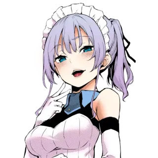 ✌️ Аниме, Горничная, Девушка, Милый, Иллюстрация, Мультфильм telegram sticker