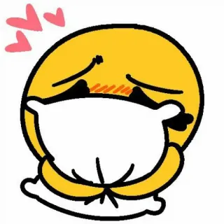 🥺 Emoji, Triste, Lindo, Almohada, Amor, Corazones telegram sticker