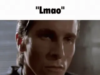 😂 Patrick Bateman American Psycho Lmao 表情包, 美国精神病人, 笑死, 帕特里克·贝特曼, 表情, 搞笑, 电影 telegram sticker