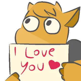 💕 I Love You amore, cuore, cartone animato, messaggio, saluto, espressione telegram sticker