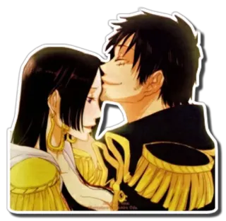 😘 Luffy, Boa Hancock One Piece Anime, Casal, Romance, Fanart telegram sticker
