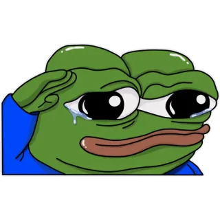 😔 Pepe the Frog Pepe de Kikker, verdrietig, huilen, meme, internet cultuur telegram sticker