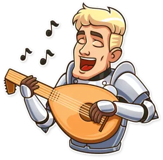 🥴 bardo, música, medieval, personagem, fantasia, alaúde telegram sticker