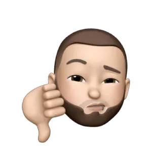 👎 Polegar para baixo, Não gosto, Emoji, Personagem, Discordância, Negativo, Avatar whatsapp sticker